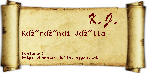 Kárándi Júlia névjegykártya