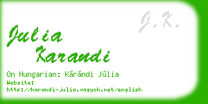 julia karandi business card